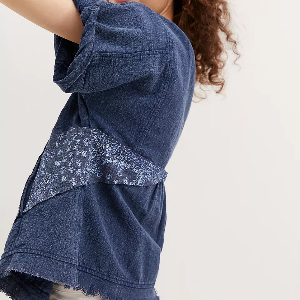 Nwt Pilcro (Anthro) Oversized Patchwork Denim Kim… - image 4